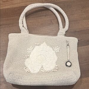 The Sak crated classics Crochet Tote with Floral Accent